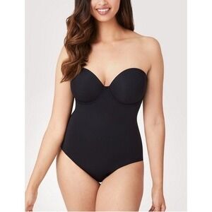 Wacoal Women's Red Carpet Strapless Shaping Body Briefer Black Sz 40C EUC 801219